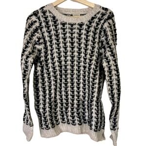 A631311 LOGO by Lori Goldstein Brushed Jacquard Sweater Alabaster XXS